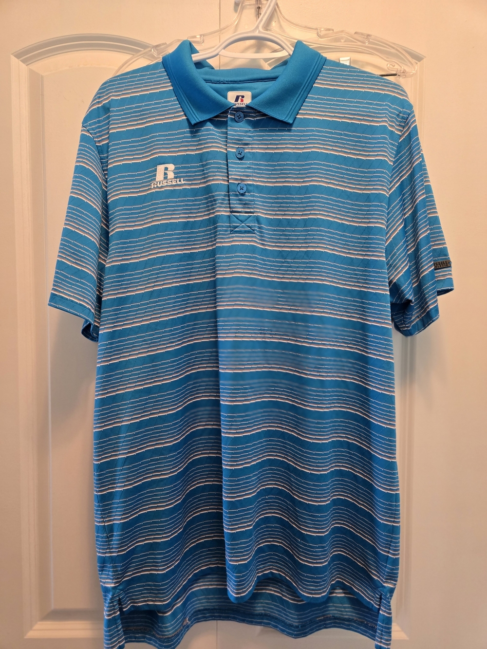 Russell Athletic Men’s Blue Striped Polo Shirt